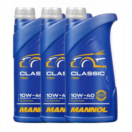 Branduri - Pachet 3 litri Ulei Motor MANNOL Classic 10W40 (HC-Sintetic) - Protecție Motor Extinsă și Versatilitate