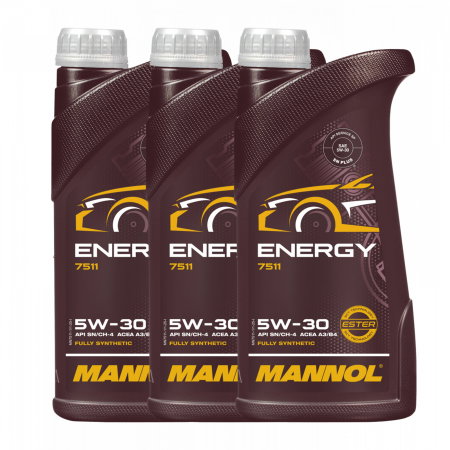 Branduri - Pachet 3 litri Ulei Motor MANNOL Energy 5W30 Sintetic cu Ester (HTHS Scăzut, Start-Stop)