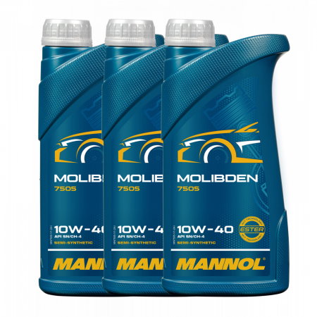 Branduri - Pachet 3 litri Ulei Motor MANNOL Molibden 10W40 (MoS2) - Hidrosintetic, Anti-fricțiune Extremă