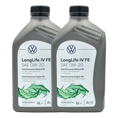 Branduri - Pachet 2 Litri Ulei Motor Original VW LongLife IV FE 0W-20 (2 x 1L) – Norma VW 508 00 / 509 00
