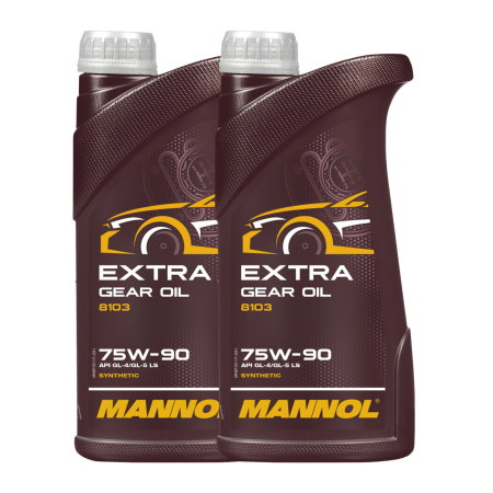 Uleiuri si Lichide - Pachet 2 litri Ulei Transmisie Sintetic MANNOL Extra Gear Oil 75W-90 GL-4/GL-5, Universal, Pentru Cutii Manuale si Diferentiale (inclusiv LS), Economie Combustibil