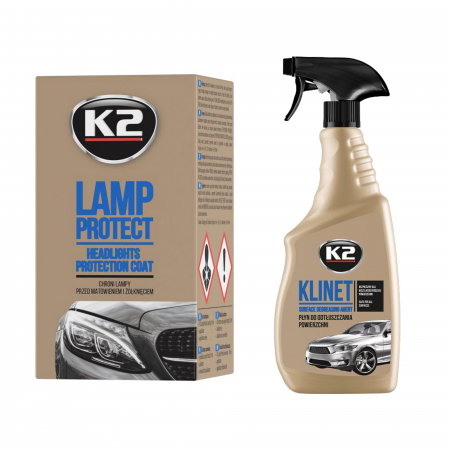 Pachet lac protectie cu aplicator K2 pentru faruri 10 ml + degresant K2 cu pulverizator pentru caroserie 750ml [0]