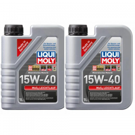 Branduri - Pachet 2 litri Ulei Motor Mineral Liqui Moly MoS2 Lechilauf 15w40