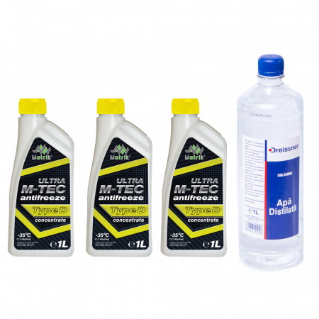 Branduri - Pachet Revizie Antigel 3 l Antigel Motrik tip D verde + 1l apa distilata