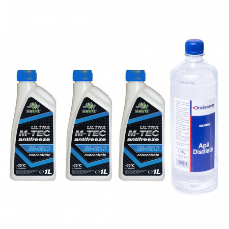 Branduri - Pachet Revizie Antigel 3 l Antigel Motrik tip G11 albastru + 1l apa distilata