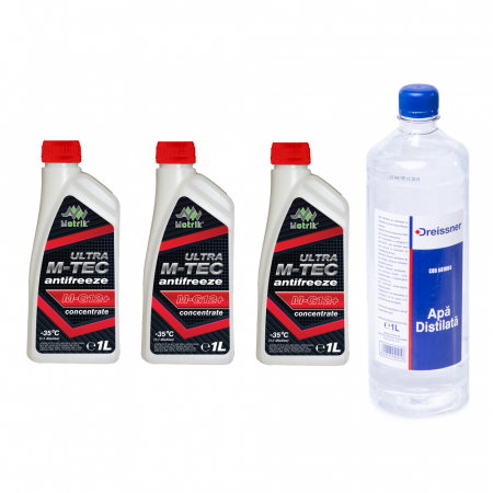 Branduri - Pachet PROMO Revizie Antigel 3 l Antigel Motrik tip G12+ roz + 1l apa distilata gratis