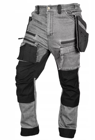 Pantaloni (Echipamente de protectie) - Pantaloni de lucru NEO Tools, atelier, gri, material denim L