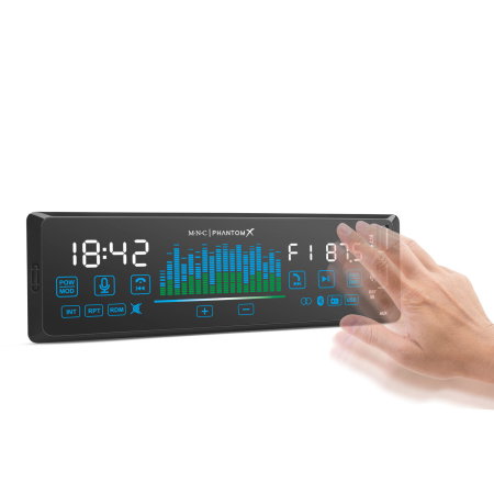 Player auto "PhantomX" - 1 DIN - 4 x 50 W - versiune gestuala - BT - MP3 - AUX - USB [2]