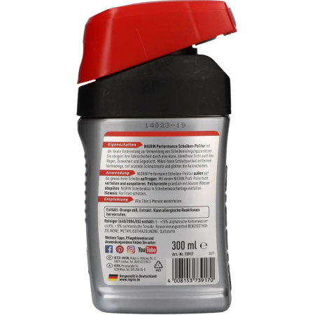 Polish zgarieturi suprafete sticla auto, Nigrin Performance, 300 ml [1]