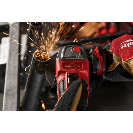 Polizor unghiular 125 mm cu franare si comutator culisant M18 FUELtm Milwaukee M18FSAG125XB-502X, 2 x M18 B5 acumulator, M12-18 FC incarcator, cutie HD [4]