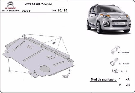 Materom - Scut metalic motor, cutie de viteza