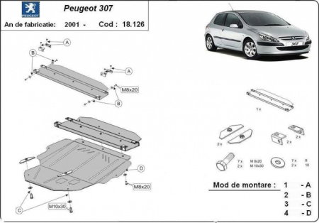 Materom - Scut metalic motor, cutie de viteza