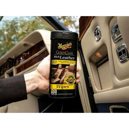 Servetele Piele Meguiars Gold Class Rich Leather Wipes 25 buc [1]