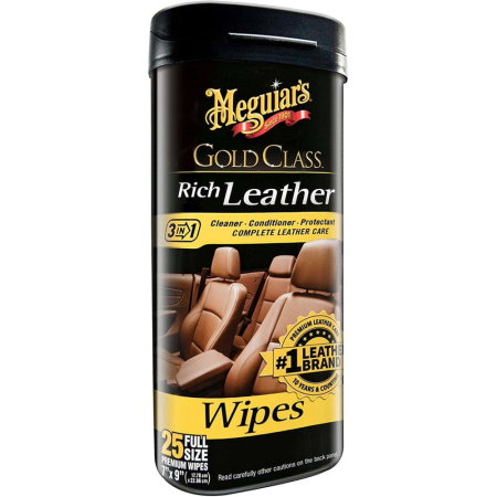 Import - Servetele Piele Meguiars Gold Class Rich Leather Wipes 25 buc