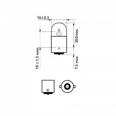 Set 10 Becuri Auxiliare R5W BA15S 12V Philips [2]