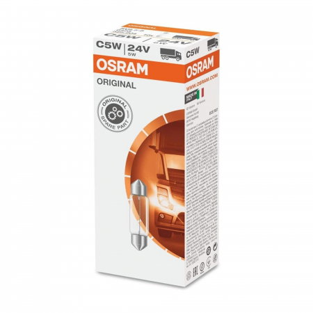 Electrica si Electronice Auto - Set 10 Becuri Camion 24V C5W Osram, Original