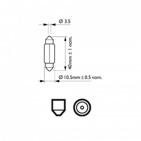 Set 10 Becuri Festoon T10.5X43 5W SV8.5 12V Philips [2]