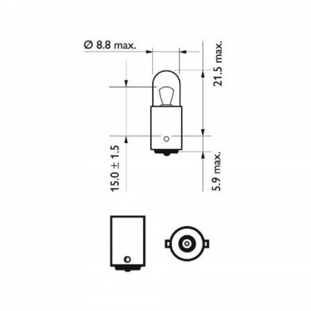 Set 10 Becuri Pozitie Fata T4W 12V Philips [2]