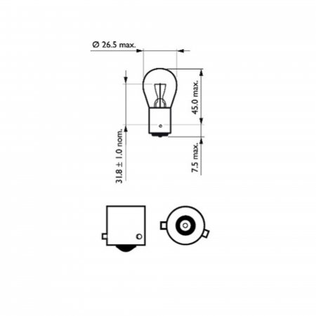 Set 10 Becuri Stop Frana PR21W 12V  Vision Philips [2]