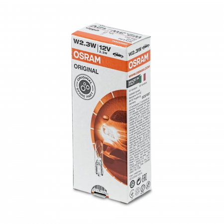 Electrica si Electronice Auto - Set 10 Becuri 12V W2.3W OSRAM Original - Soclu Sticlă W2x4.6d (Iluminat Auxiliar Auto/Moto)