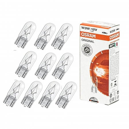 Electrica si Electronice Auto - Set 10 Becuri 12V W3W Osram, Original