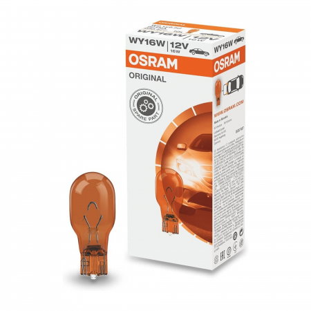 Electrica si Electronice Auto - Set 10 Becuri Halogen Original WY16W, 12V, 16W – Lămpi Semnalizare Portocalii, Soclu W2.1x9.5d