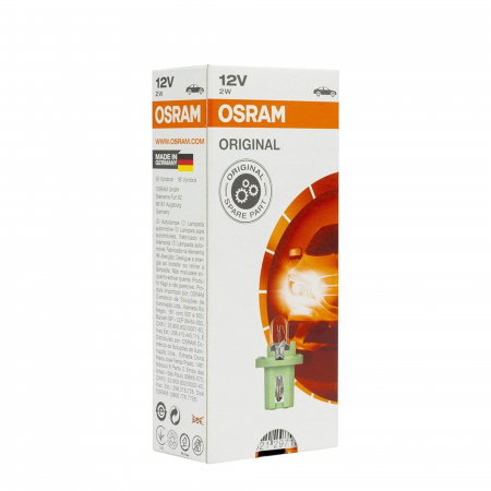 Set 10 Becuri Bord BX8.5D, Soclu Verde Deschis 12V 2W, Osram [1]