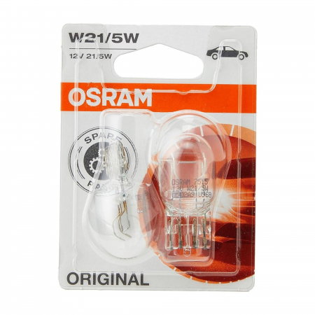 Electrica si Electronice Auto - Set 2 Becuri 12V W21/5W Osram, Original Blister
