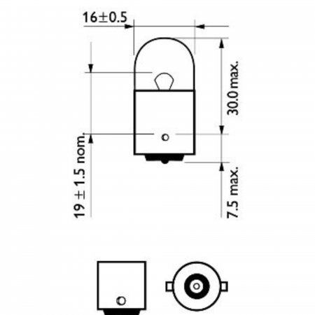 Set 2 Becuri Auxiliare R10W 12V Philips (Blister) Vision [2]