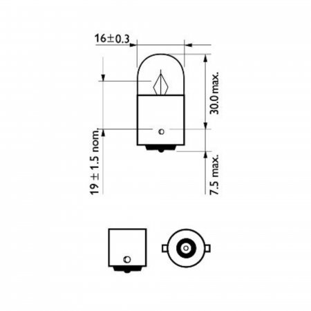 Set 2 Becuri Auxiliare R5W BA15S 12V (Blister) Philips [2]