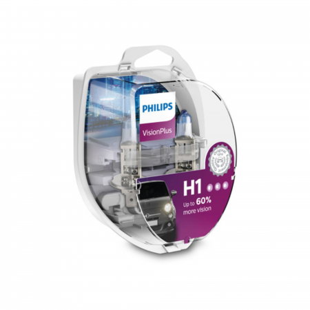 Electrica si Electronice Auto - Set 2 Becuri Far H1 55W 12V Vision Plus Philips