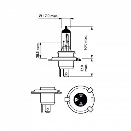 Set 2 Becuri Far H4 60/55W 12V Vision Plus (Cutie) Philips [2]