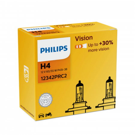Electrica si Electronice Auto - Set 2 Becuri Far H4 P43T 60/55W 12V Vision Philips
