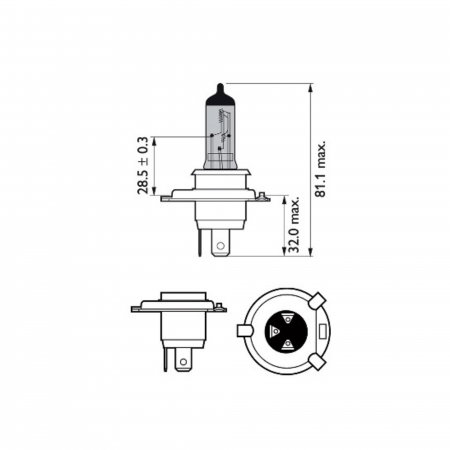 Set 2 Becuri Far H4/W5W P43T-38 60/55W 12V White Vision Ultra Philips [2]