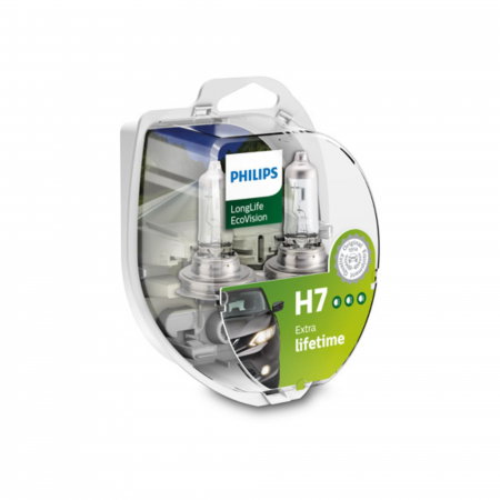 Electrica si Electronice Auto - Set 2 Becuri Far H7 55W 12V Long Life Ecovision Philips