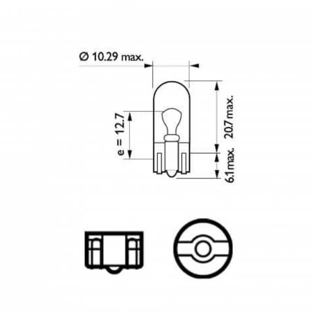 Set 2 Becuri Fara Soclu W5W 12V Philips(Blister) [2]