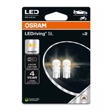Auxiliare LED - Set 2 Becuri LED W5W OSRAM LEDriving SL Yellow (Amber) – 12V, 1W, 2827DYP