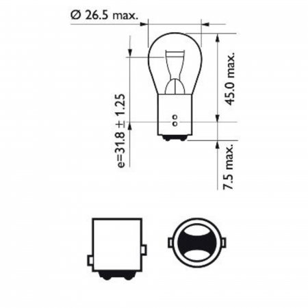 Set 2 Becuri Semnalizare P21/5W 12V Philips (Blister) [2]
