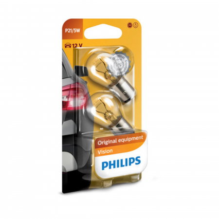 Electrica si Electronice Auto - Set 2 Becuri Semnalizare P21/5W 12V Philips (Blister)