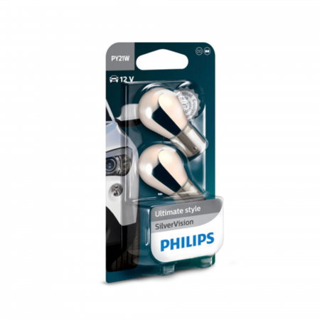 Set 2 becuri semnalizare Philips SilverVision PY21W BAU15s 12V 21W [0]