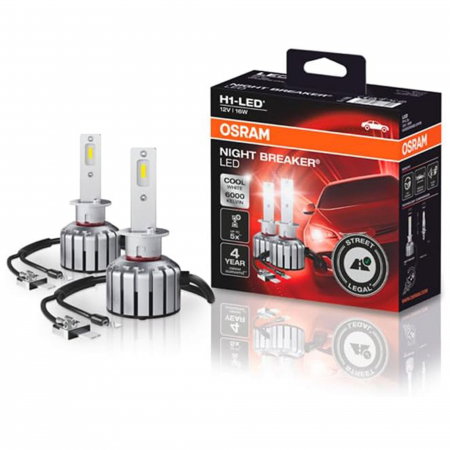 LED Omologat RAR - Set 2 H1 Osram Night Breaker LED omologare RAR Street Legal +230%