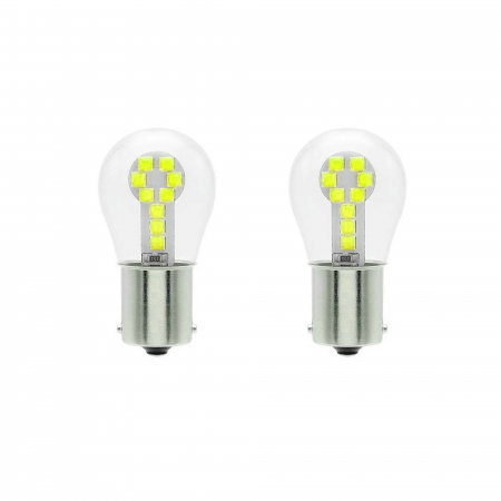 Set 2 LED P21/5W 18 SMD technology pentru semnalizare alb pur [0]