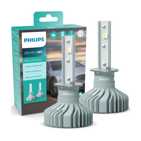 LED - Set 2 LED-uri H1 PHILIPS Ultinon Pro5100 HL - +160% Lumină, 5800K, 12V/24V