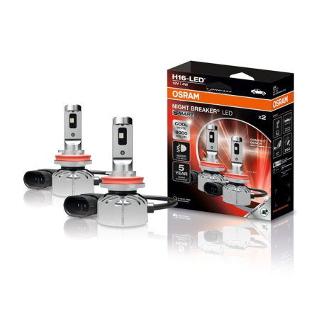 LED Omologat RAR - Set 2 LED-uri H16 OSRAM NIGHT BREAKER LED SMART - Street Legal, Omologare RAR, 6000K