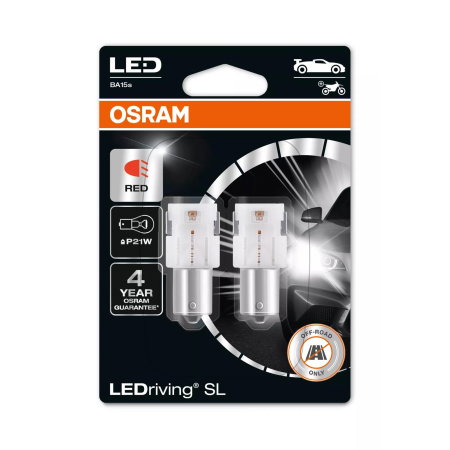 Electrica si Electronice Auto - Set 2 Osram LEDriving  SL P21W 12V red (rosu)