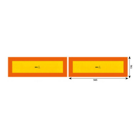 Branduri - Set 2 plăcuțe reflectorizante Hico galben/roșu fluorescent 565x196 mm aluminiu