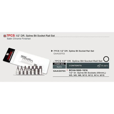 Tubulare cu torx, E-uri si hexagon (Scule si echipamente service) - Set bituri cu caneluri 1/2