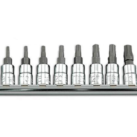 Tubulare cu torx, E-uri si hexagon (Scule si echipamente service) - Set capete chei tubulare biti torx pentagonal 1/4