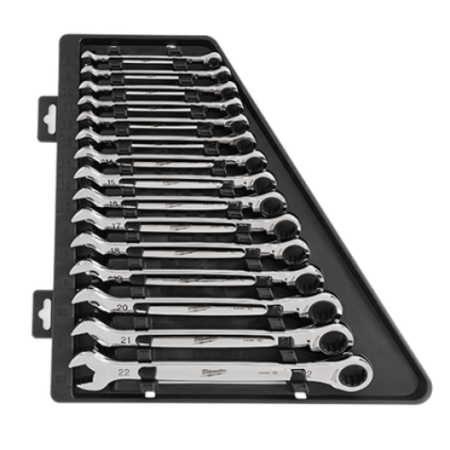 Set chei combinate cu clichet (Chei fixe, inelare si combinate) - Set de chei combinate cu clichet Maxbitetm metric, 15buc 8-22mm