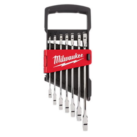 Set chei combinate cu clichet (Chei fixe, inelare si combinate) - Set de chei combinate cu clichet Maxbitetm metric, 7buc 8-17 mm